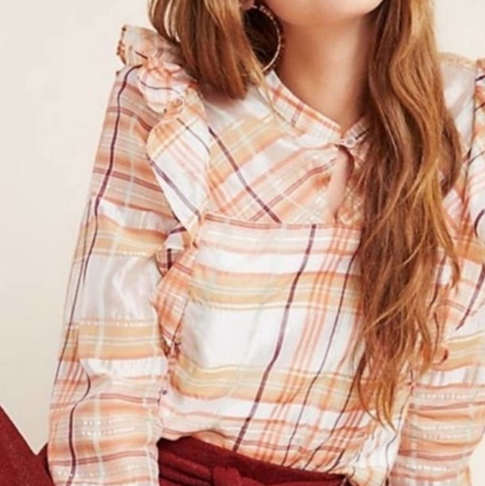 Anthropologie Current Air Polly Ruffled Blouse